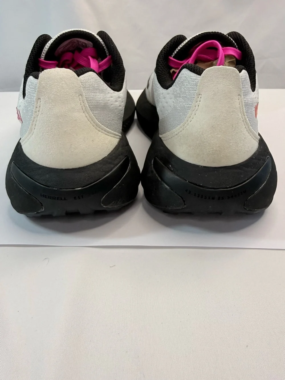 Merrell Women's White Athletic Shoes with Pink and Orange Accents